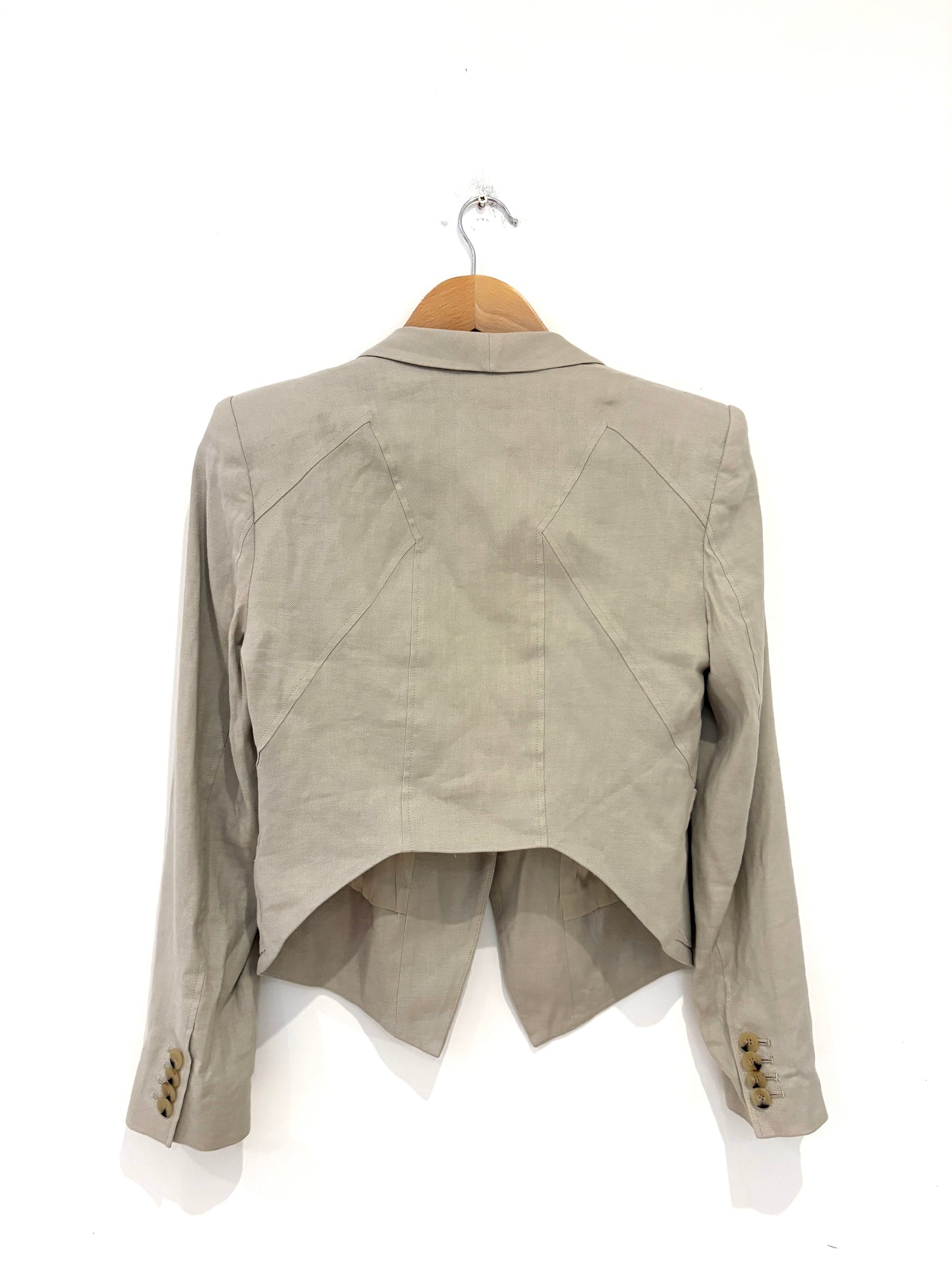 Helmut Lang Cropped Linen Blazer UK 10