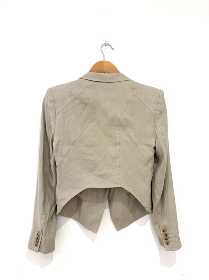 Helmut Lang Cropped Linen Blazer UK 10