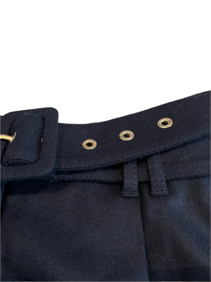 New With Tags Me+Em Wool Navy Belted Tapered Trouser UK 10