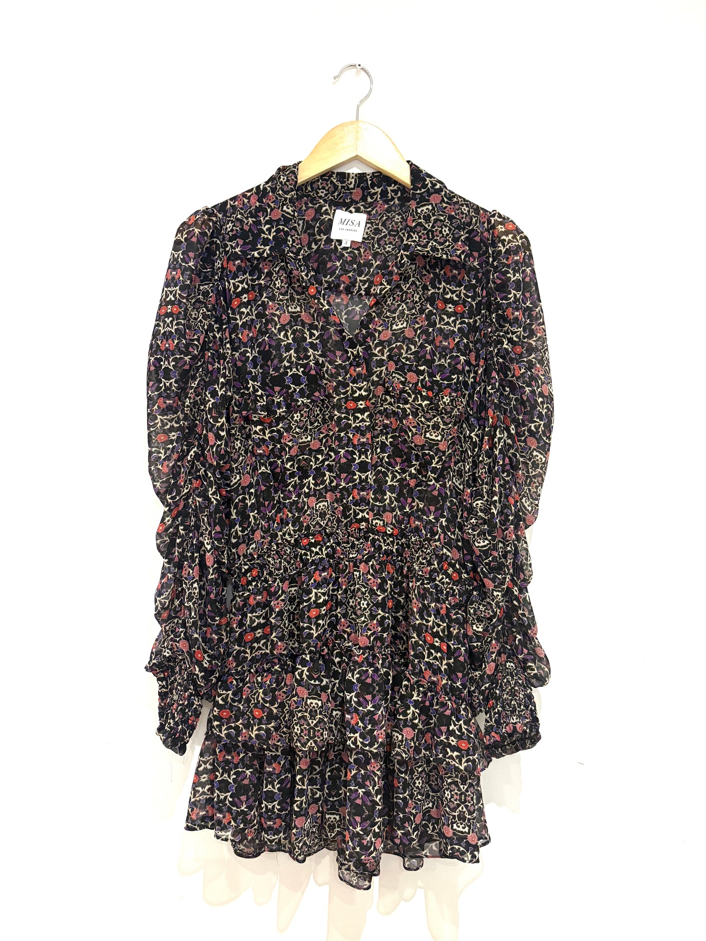 Misa Los Angeles Tiered Printed Mini Dress 