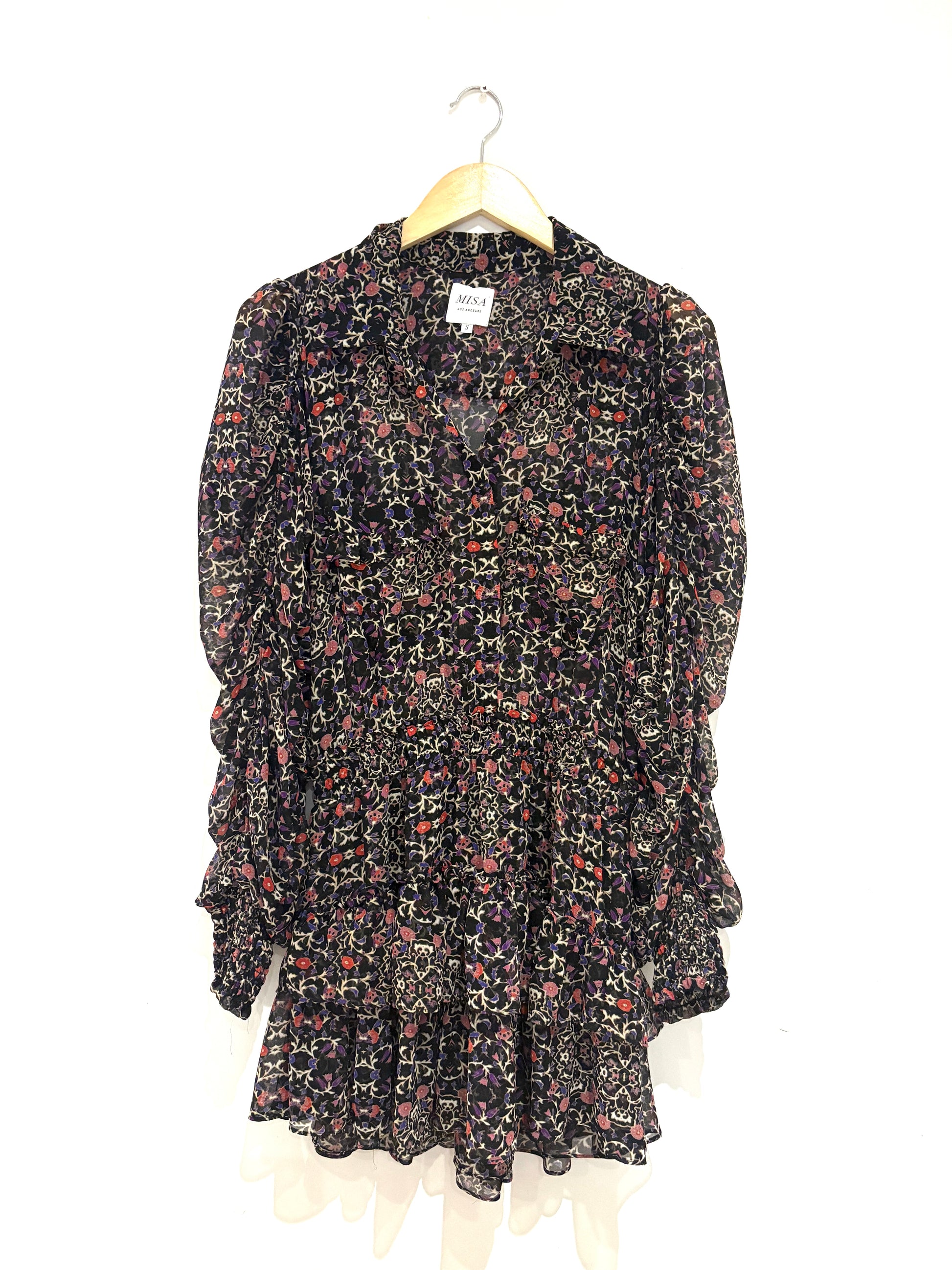 Misa Los Angeles Tiered Printed Mini Dress 