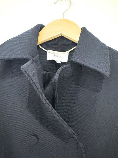 Reiss Navy Double Breasted Coat UK 4