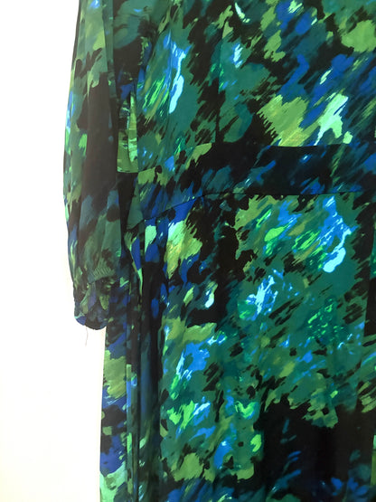 Saint+Sofia Green Printed Wrap Dress UK 10