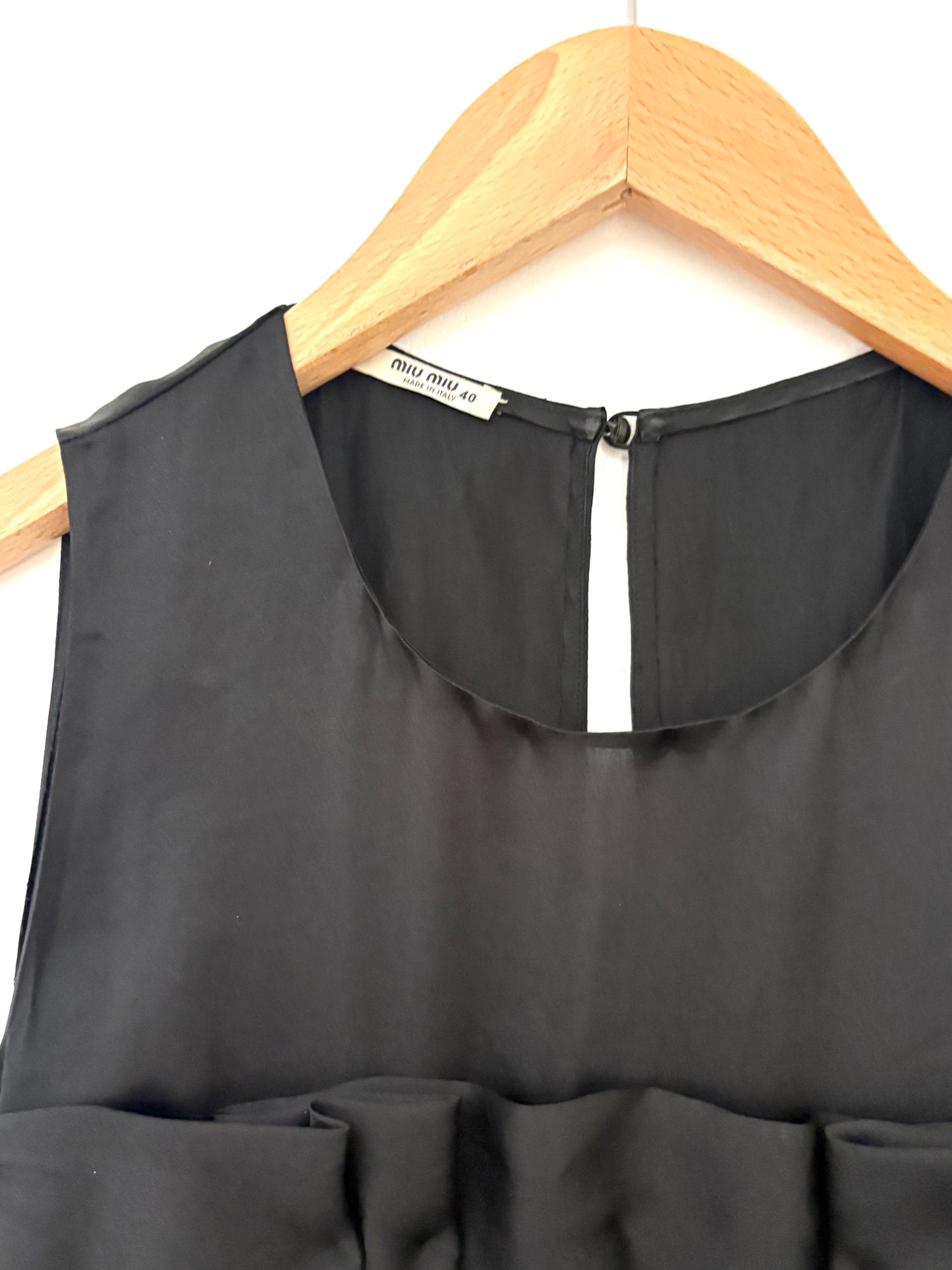 Miu Miu Silk Black Sleeveless Evening Dress UK 8