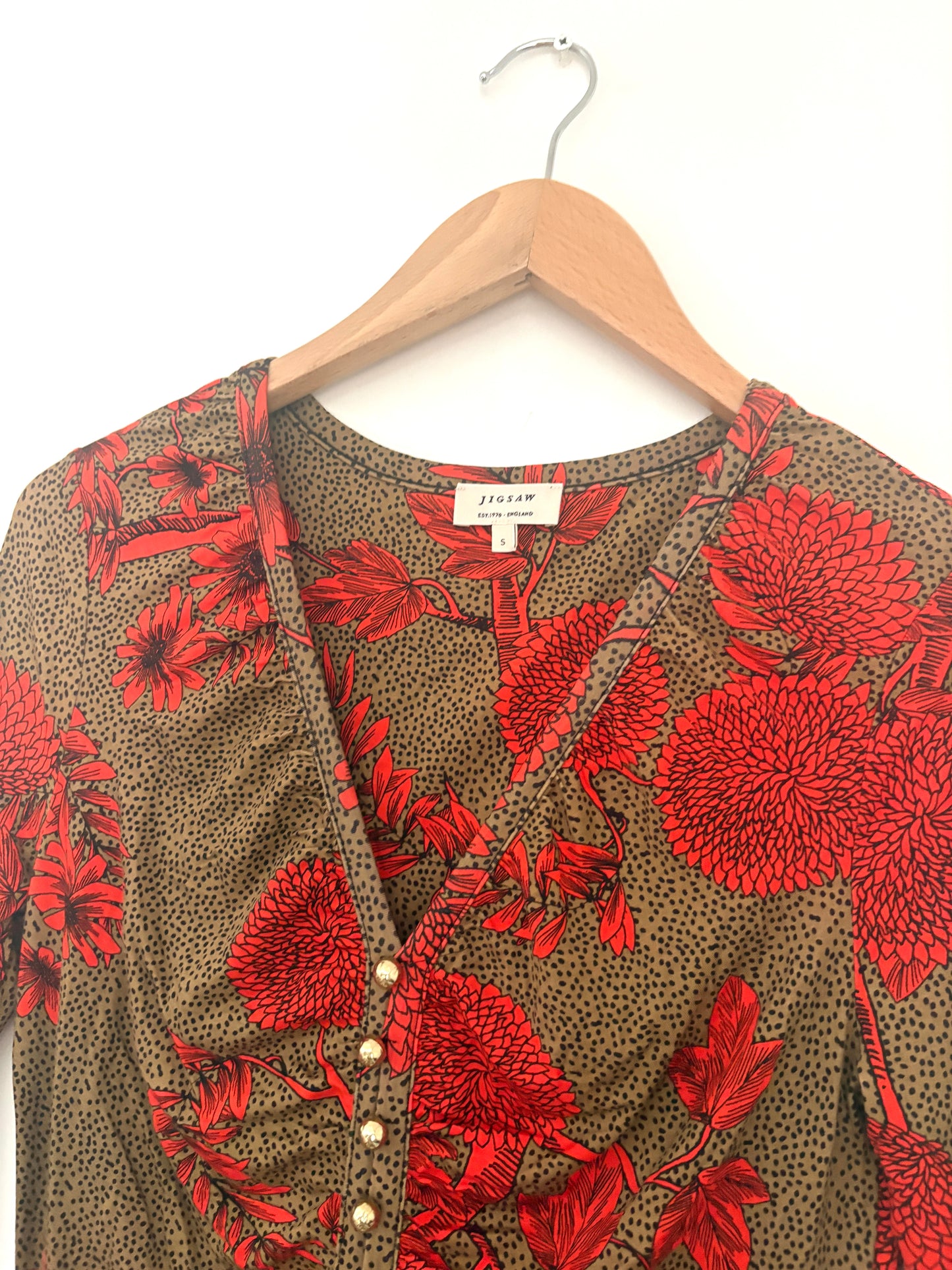 Jigsaw Ruched Floral Dress S