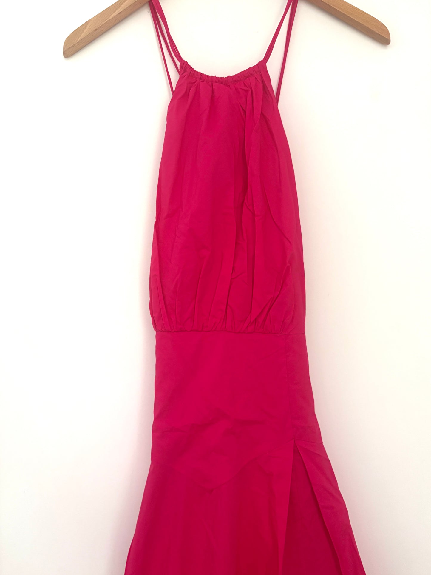 New With Tags Karen Millen Cotton Halter Neck Woven Midi Dress UK 10