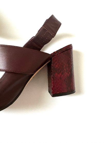 Whistles Maroon Slingback Sandals UK 5