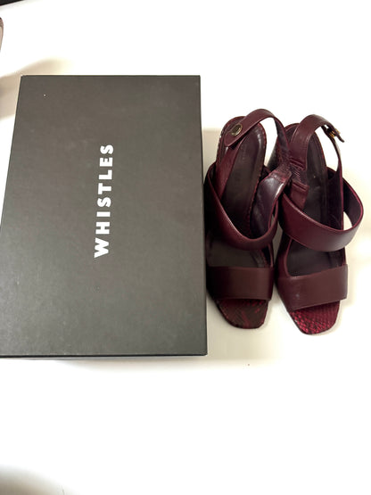 Whistles Maroon Slingback Sandals UK 5