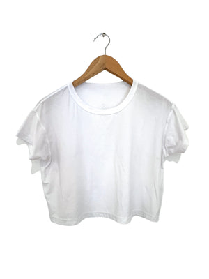 Lululemon White Cropped Sports Tee S