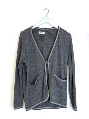Mih Jeans Grey Zipped Cardigan S
