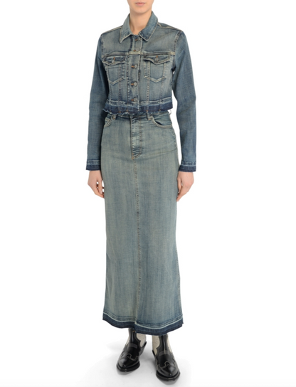 Ganni Denim Midi Skirt UK 8
