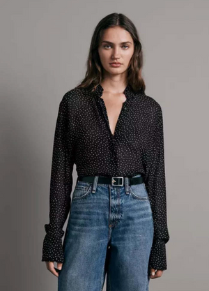 Rag & Bone Farren Polka Dot Shirt M