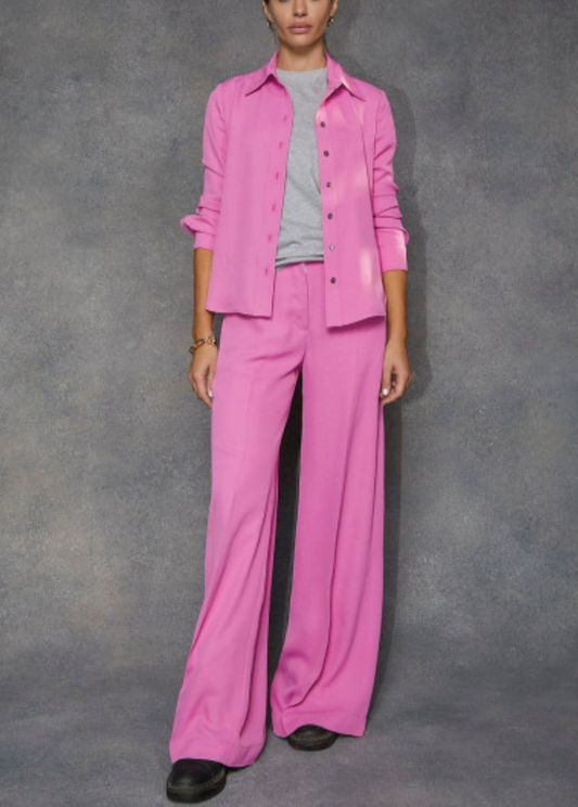 New With Tags Serena Bute Candy Pink Wide Leg Trousers UK 14