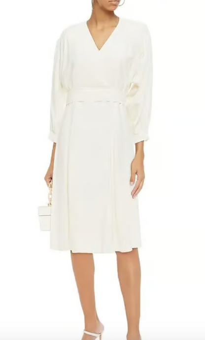 Ba&Sh Cream Belted Wrap Dress M