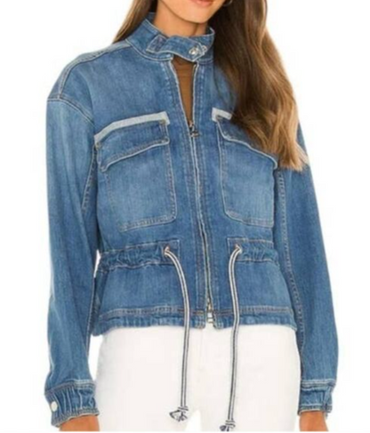 New With Tags Veronica Beard Peplum Denim Jacket S
