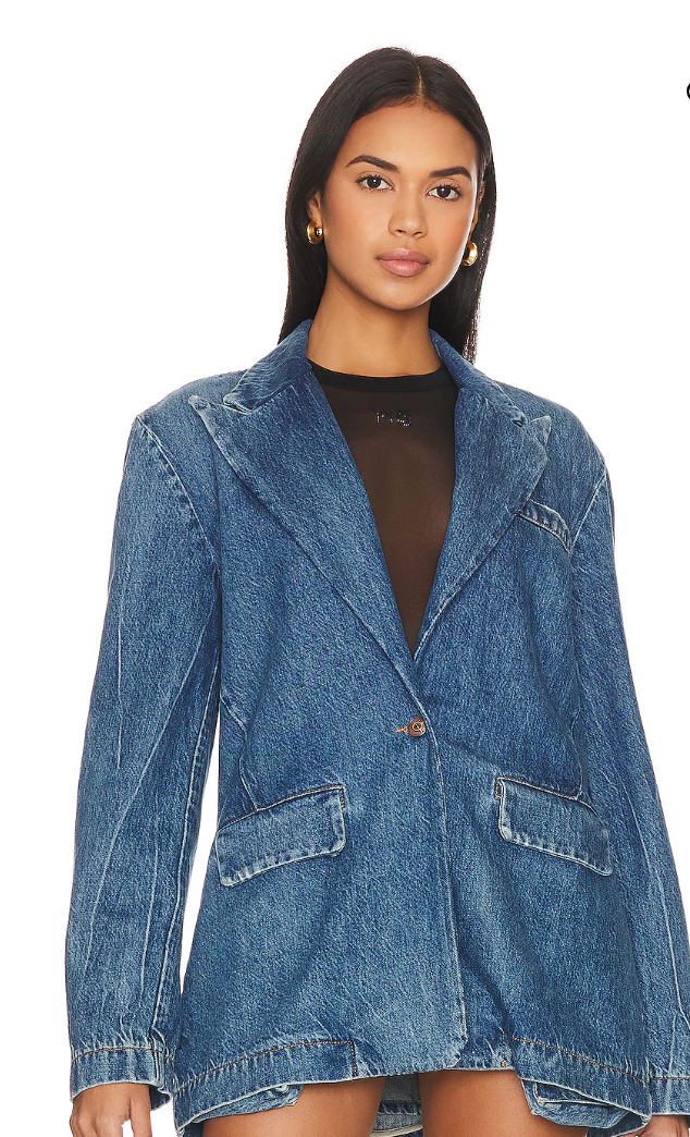 3x1 N.Y.C Padded Denim Blazer Jacket XS