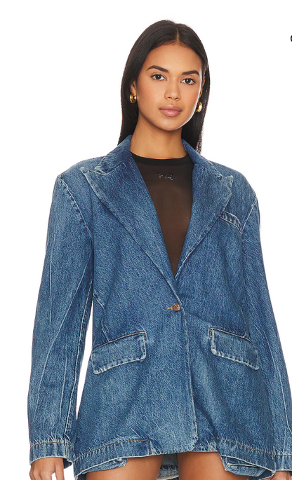 3x1 N.Y.C Padded Denim Blazer Jacket XS