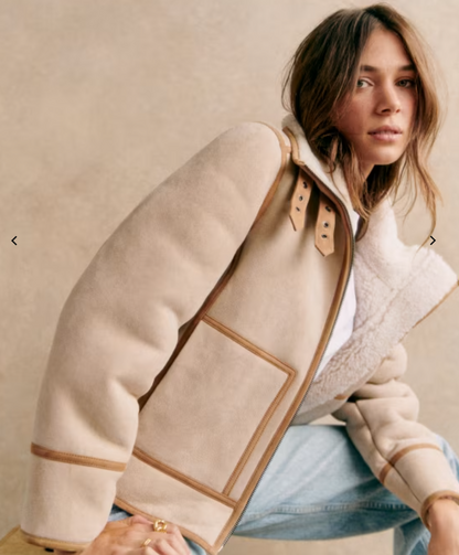 Sezane Sheepskin Coat UK 6