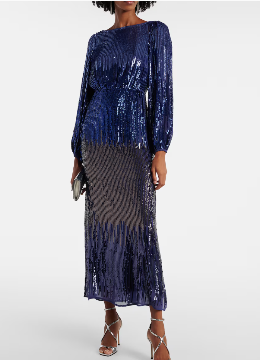 Rixo Coco Sequinned Midi Dress XS