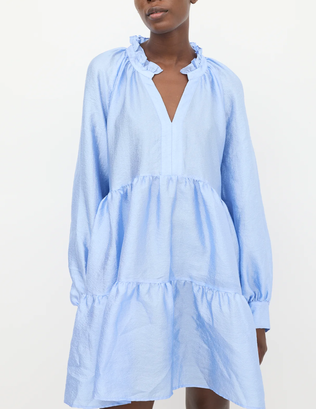 Stine Goya Farrow Ruffled Crinkled-Taffeta Mini Dress XS