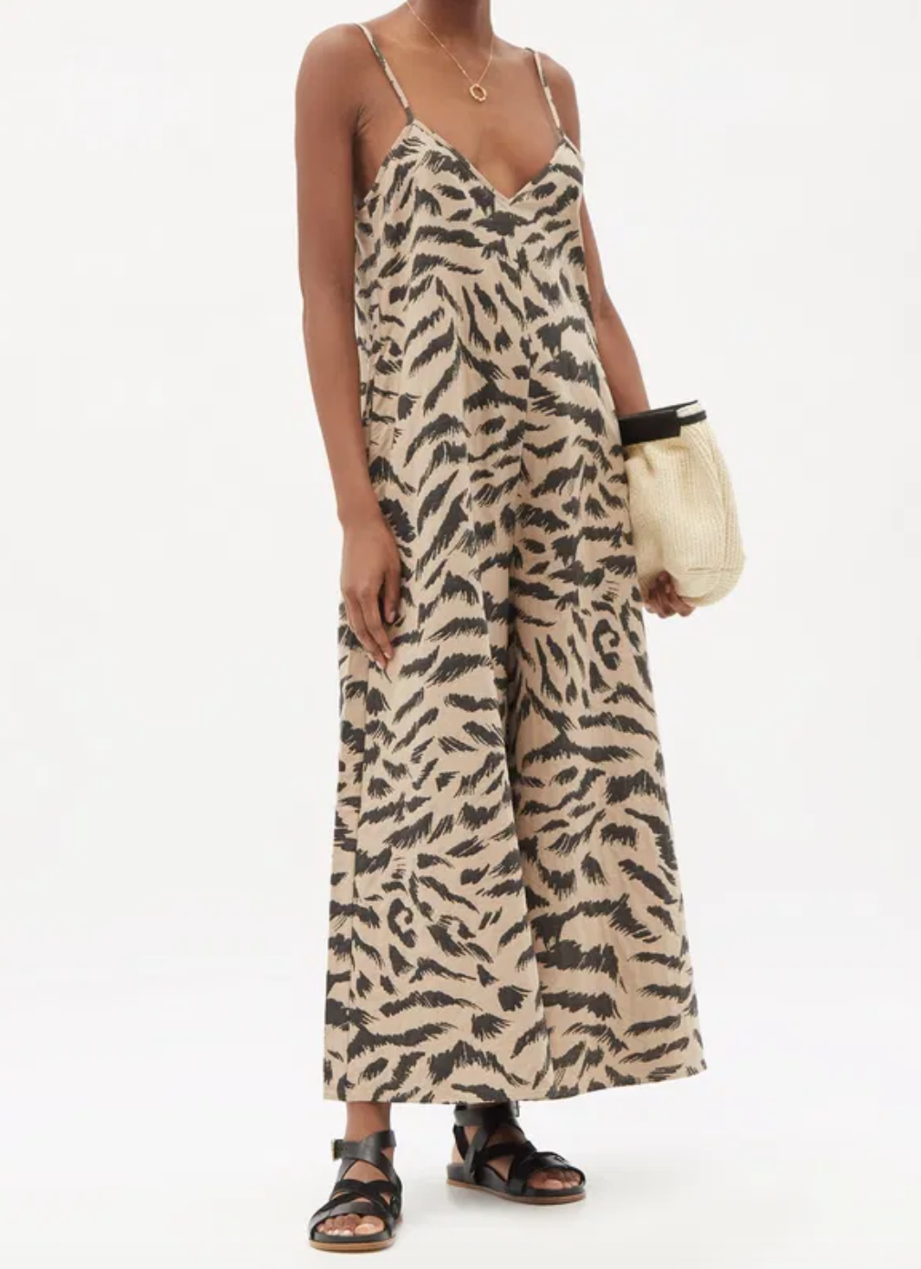 Mara Hoffman Jacquard Tiger Print Jumpsuit M