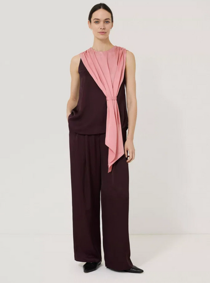 Jigsaw Two-Toned Drape Cape Top UK 10