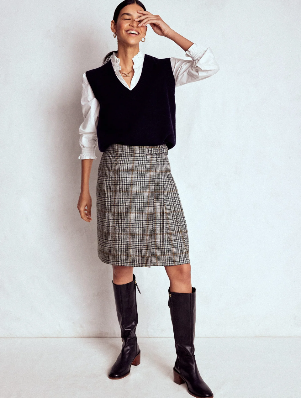 Boden Wool Kilt Skirt UK 12