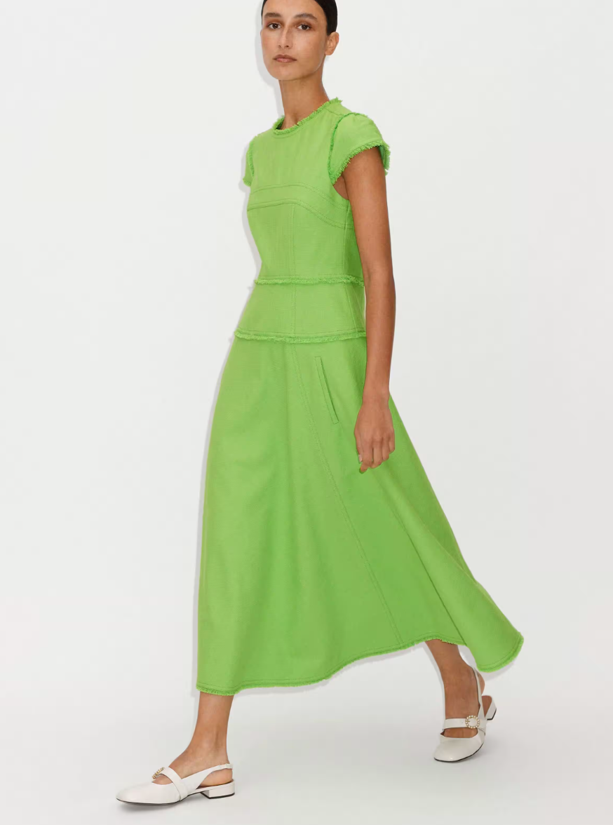 Me+Em Textured Cap Sleeve Midi Dress UK 14