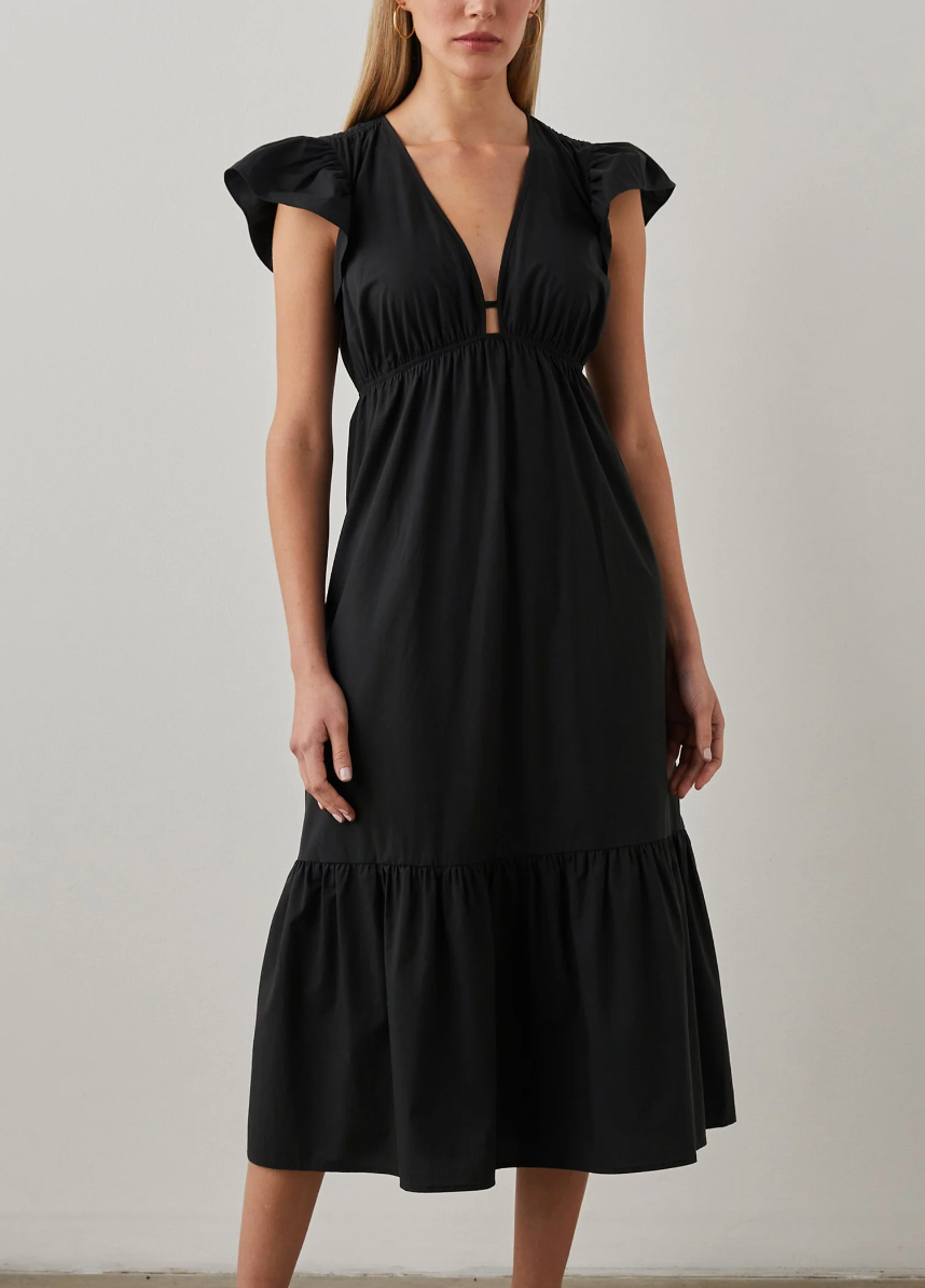 Rails Black Tiered Cotton Dress XL