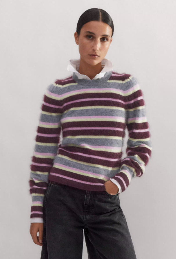 Me+Em Grey Brushed Cashmere Jumper L