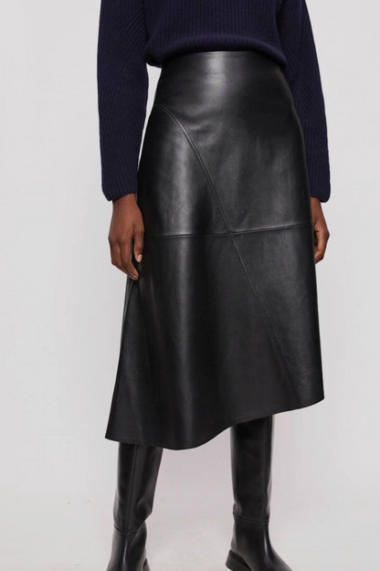 Jigsaw Asymmetric Leather Skirt UK 16