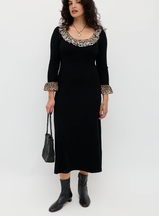 Rixo Leopard Print Dress UK 14