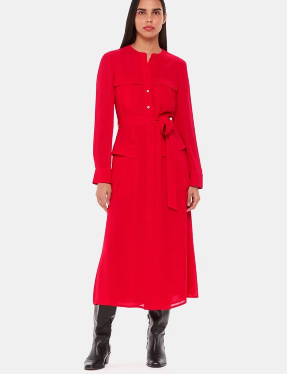 Whistles Red Shirt Dress UK 14