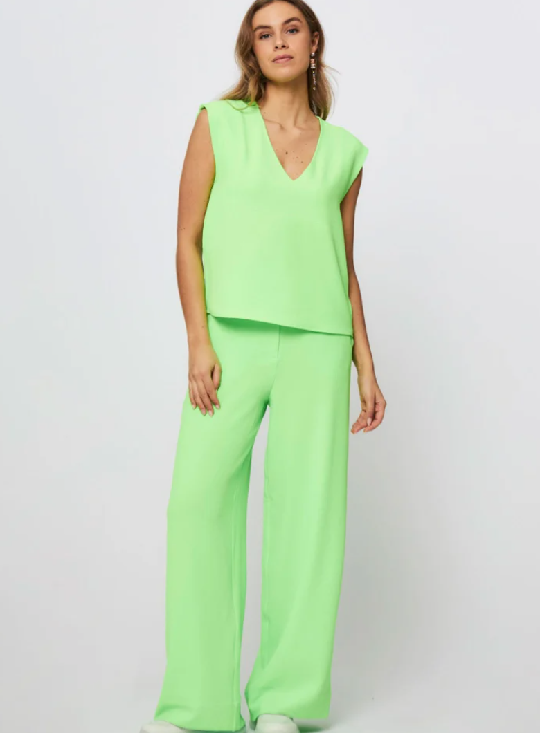 Essentiel Antwerp Lime Green Top & Trouser Set UK 14-16