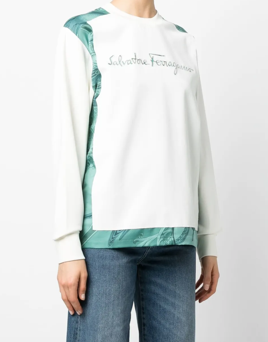 Salvatore Ferragamo Embroidered Logo Sweatshirt S