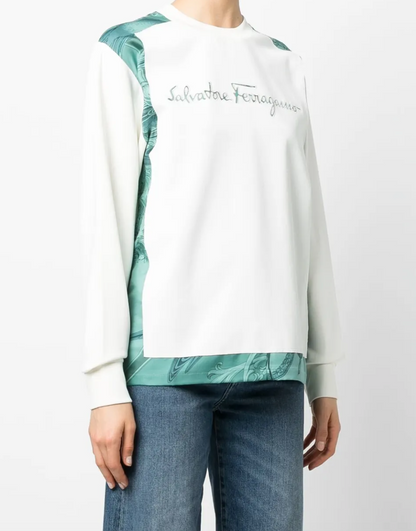 Salvatore Ferragamo Embroidered Logo Sweatshirt S