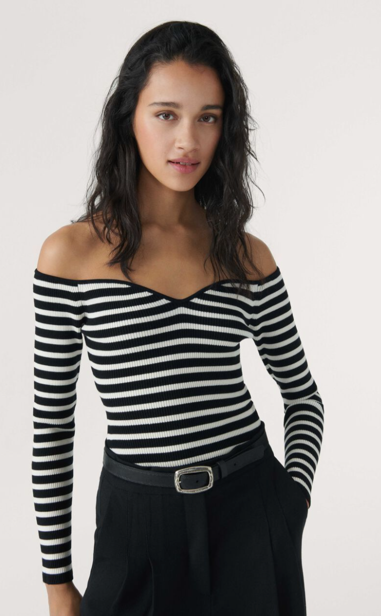 Ba&sh Sriped Knit Top M