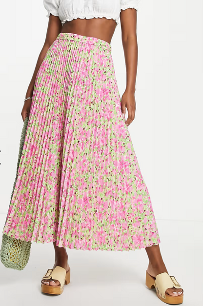 & Other Stories Plissé Pleated Midi Skirt M