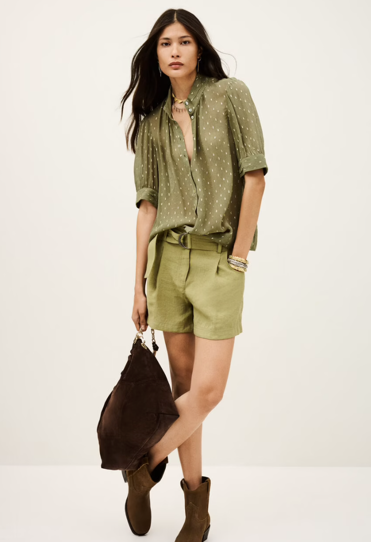Ba&sh Green Short Sleeve Blouse S