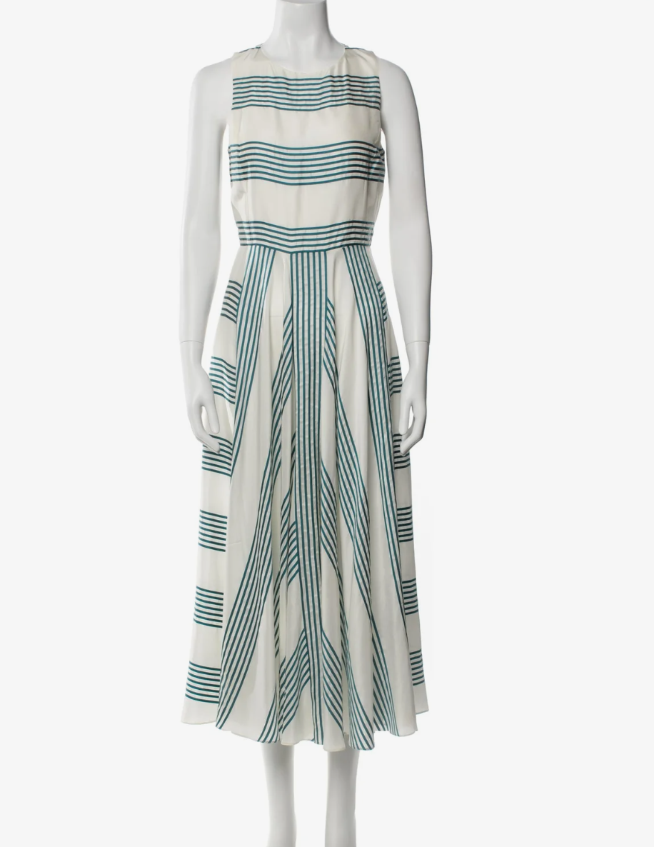 Loro Piana Silk Striped Dress UK 8