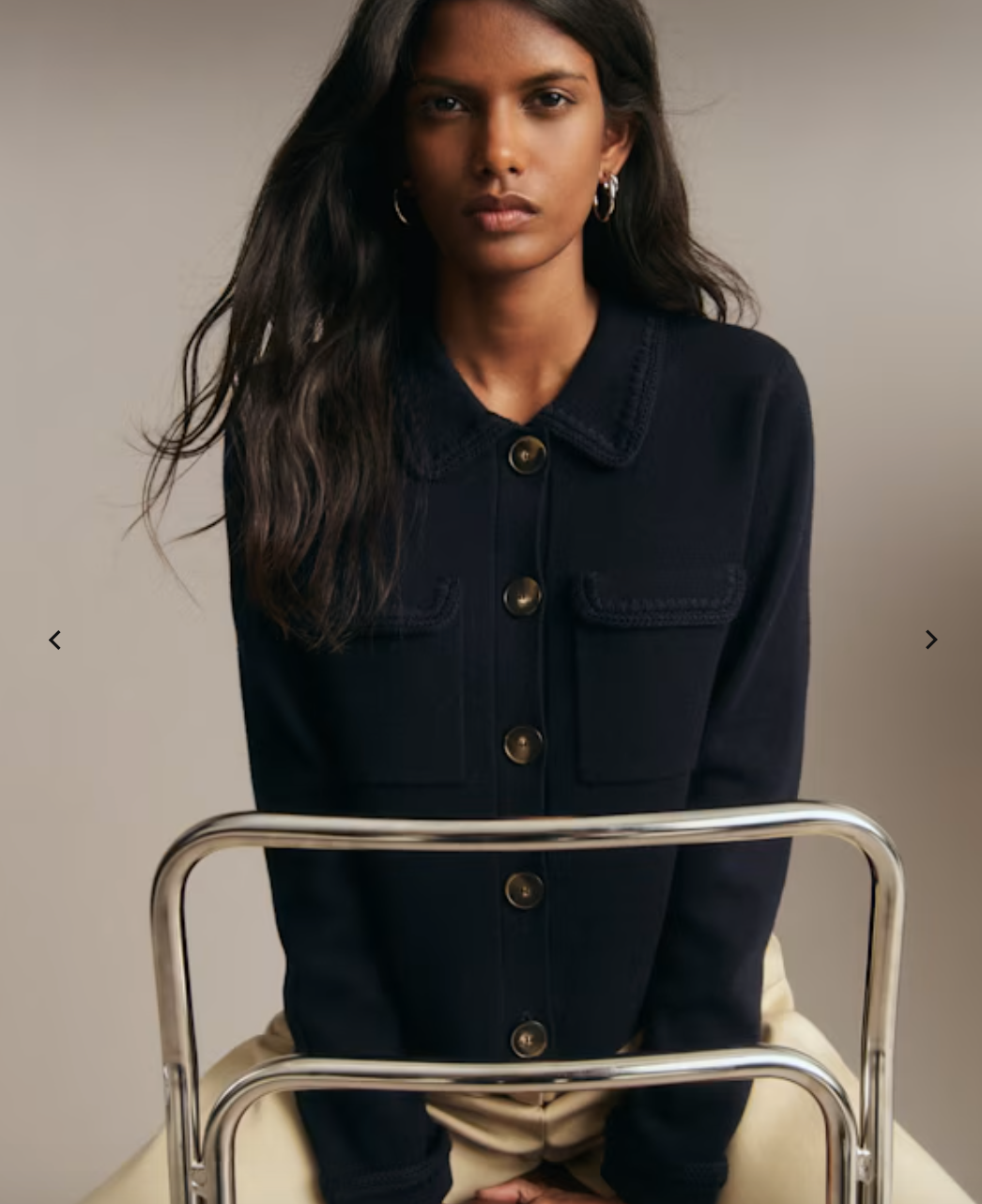 Sézane Betty Navy Cardigan S