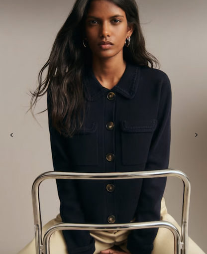 Sézane Betty Navy Cardigan S