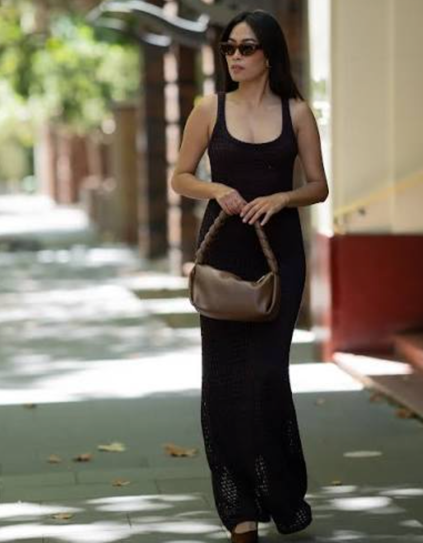 Diish Brown Crochet Dress XS