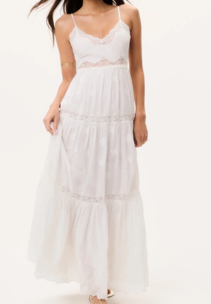 LoveShackFancy Espa Lace-Trimmed Maxi Dress S