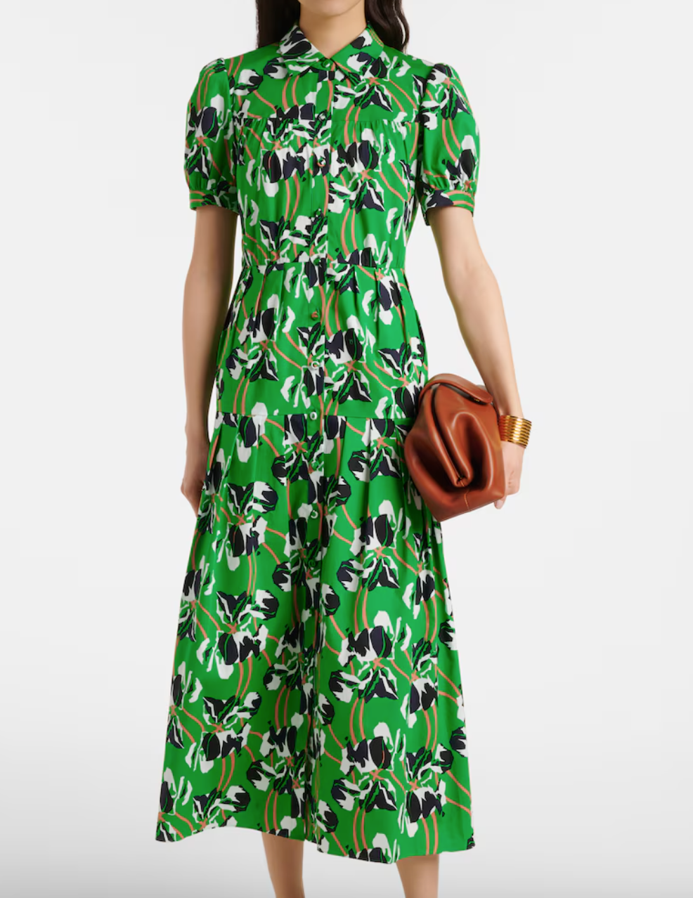 Diane Von Furstenberg Jonah Printed Cotton Maxi Dress UK 10