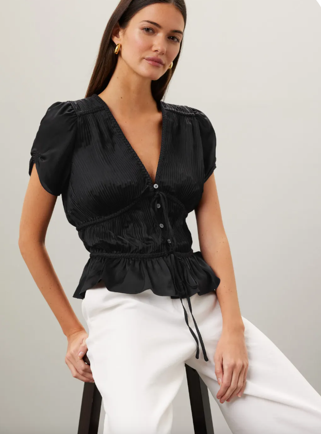 New With Tags Polo Ralph Lauren Puff-Sleeve Blouse UK 8