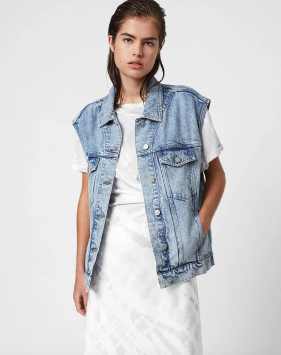 All Saints Denim Vest M