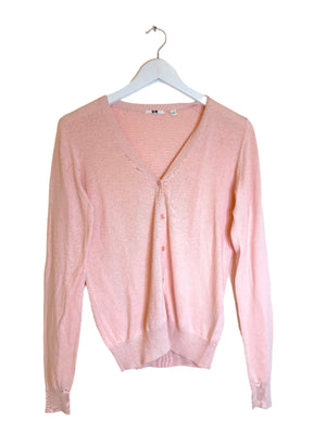 Uniqlo Pink Cotton Cardigan S