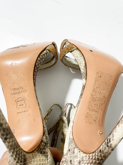 Stuart Weitzman Gold Beaded Sandals UK 4 image 2