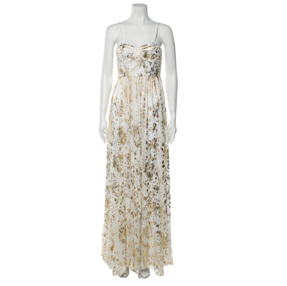 Alice + Olivia Gold Painted Dress XS image 2